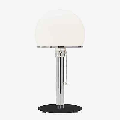 Tecnolumen Wagenfeld WA 23 SW Tischleuchte, Body vernickelt/Fuß schwarz