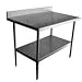 Economy Stainless Steel Work Table w 2" Backsplash 24x96