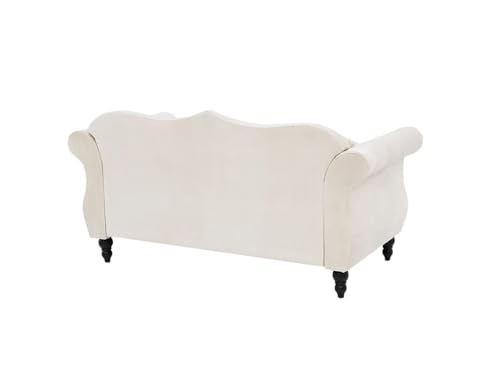 Image of Modern & Classic Chesterfield Sofa 5 Seater Sofa Velvet L-Shape Corner Sectional Button Tufted Sofa for Living Room, Dining Room, Office and Hallway-(Beige-C).