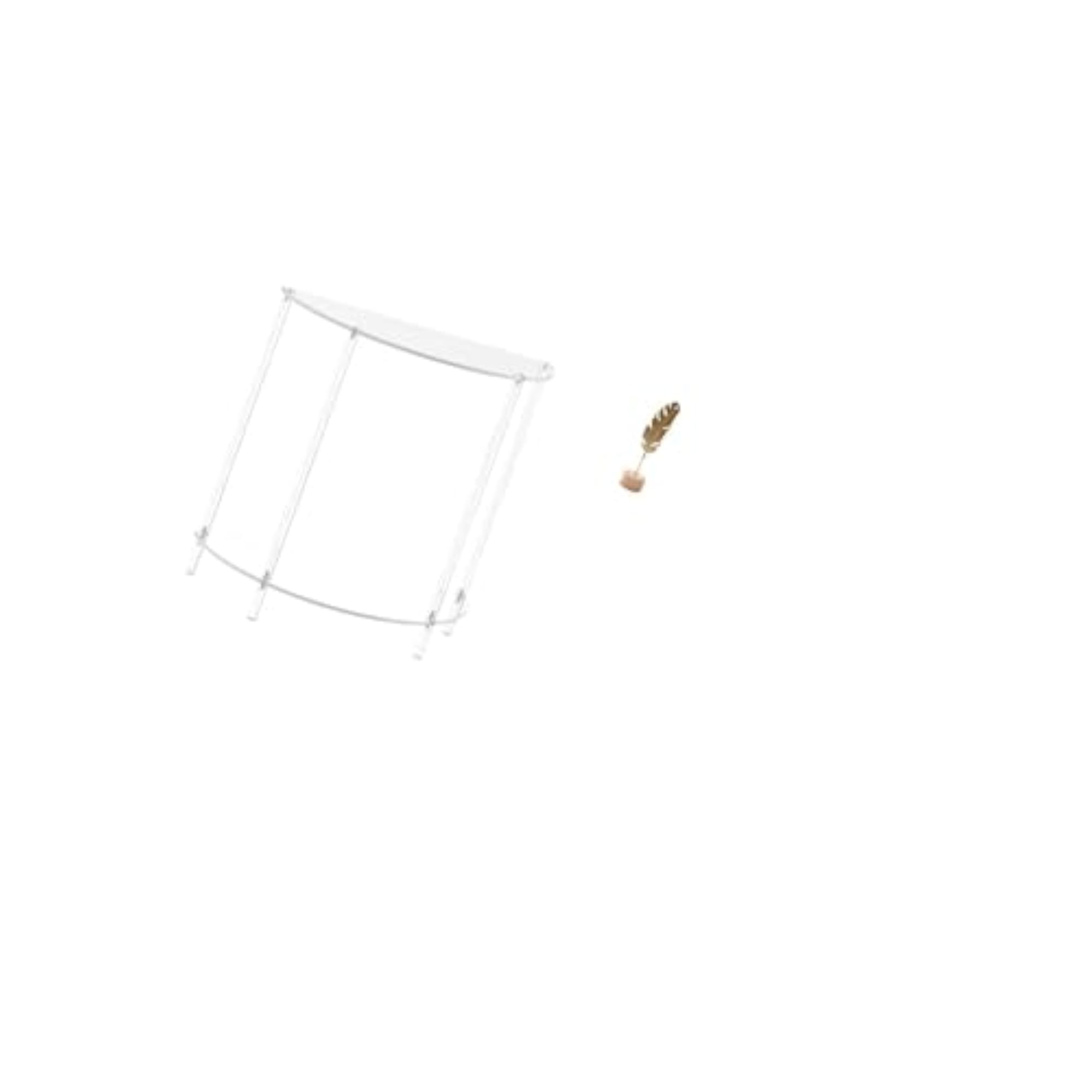 Acrylic Leaf Side Table with Metal Leaf Sculpture