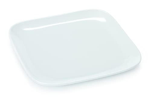 G.E.T. CS-6116-W-EC White 6" Square Coupe Plate Melamine Plastic, Siciliano Dinnerware Collection, Large (Pack of 4)