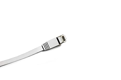 Nexhi Stp-1800 Cat-7 Ethernet Flat Cable, Faster Than Cat5E/Cat5/Cat6 Network, Flat Cat 7 High Speed Lan Wire With Rj45 For Router And Modem (White 25 Feet) #TOP1