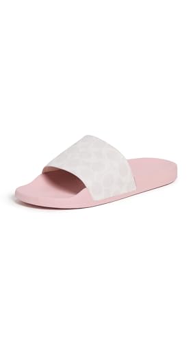 Coach Women's Udele Sport Slide Flat Sandal, Carnation/Chalk, 8