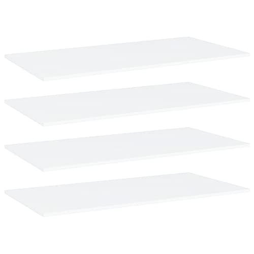 Tidyard 4 Piece Bookshelf Boards Chipboard Replacement Panels Storage Units Organizer Display Shelves White for Bookcase, Storage Cabinet 31.5 x 11.8 x 0.6 Inches (W x D x H)