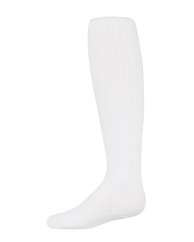 MeMoi Cotton Blend Tights for Girls, Ultra Soft and Breathable Cable Tights for Girls - Sizes 2-143