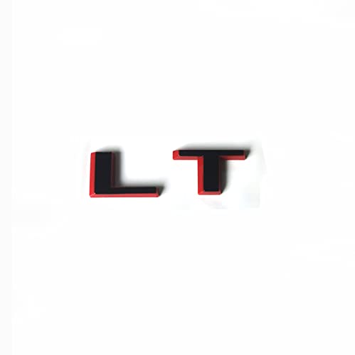 Image of 2019-2025 2pack OEM Nameplate with LT Emblem 3D Letters Badge Replacement for Silverado 1500 2500HD 3500HD 86539786 (Glossy Redline)