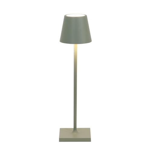 Zafferano, Lampada Poldina Micro, Lampada da Tavolo Ricaricabile e Senza Fili con Controllo Touch,...