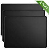 MROCO Large Gaming Mouse Pad Pack with Stitched Edges, Non-Slip Rubber Base, Premium-Textured, Waterproof Mousepad Bulk Mouse Mat Mouse Pads for Gamer, Computer & PC, 12.6 x 10.8 inches, 3 Pack, Black