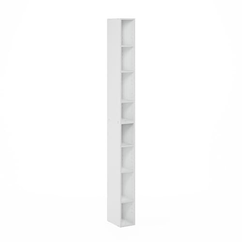 Furinno Fulda Book Shelf, 8-Tier Bookshelf, Bookcase with Space Saving Storage Shelf, 9.2 x 5.9 x 70.9, for Living Room, Bedroom, Home Office, White by Furinno - Image 5