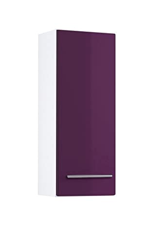 Held Möbel Bad Hängeschrank Parma in Hochglanz aubergine 25 cm breit