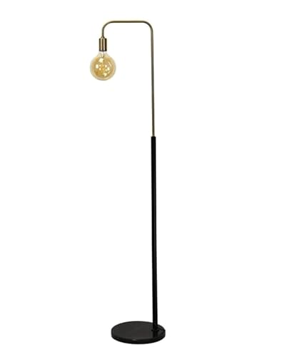 AMULONG Retro Lámpara de Pie Lámpara De Pie De Metal con Pantalla De Cristal, Lámpara De Poste Alto, Lámpara De Pie con Base De Mármol para Sala De Estar Lámpara de Pie para Salón
