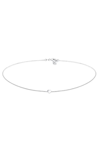 Elli Halskette Damen Choker Herz Anhänger Filigran in 925 Sterling Silber