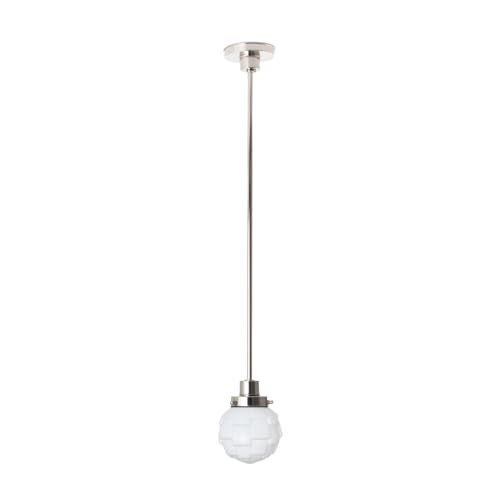 Lampe Suspendue Bretagne 20's Nickel suspension plafonnier rétro