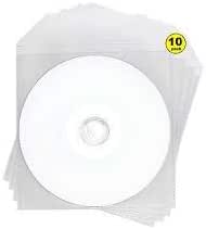 10 x DVD+R 8.5Gb Double Layer Full Face Printable, White, x8 in Clear Plastic Sleeves, by Dragon Trading