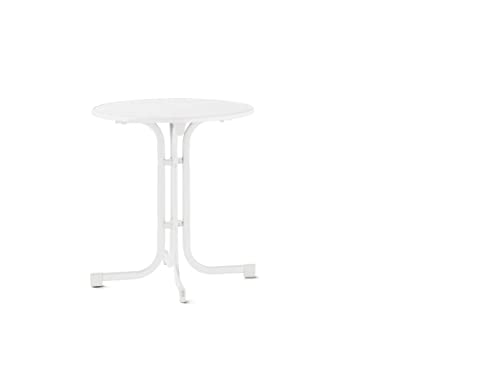 Table pliante Sieger blanche effet marbre pour petit balcon - 2