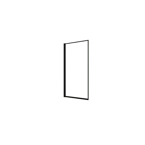 AICA Mampara de Bañera borde de serigrafía negra Cristal Templado 4mm Tamaño:(680-700) x1400mm