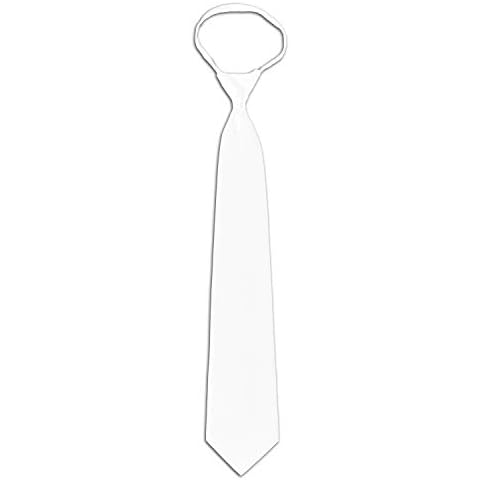 K. Alexander Solid White Zipper Tie Mens Pre-Tied Necktie Cover