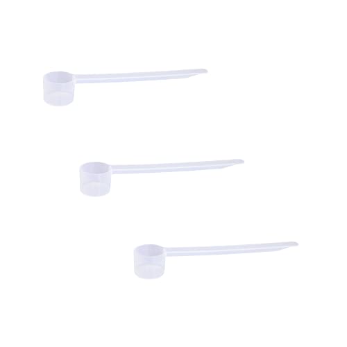 Image of Plastic Measuring Scoop, (7.5 cc | .5 Tablespoon | 1.5 Teaspoon | 7.5 mL) Long Handle Spoons for Powders and Granules, Coffee, Pet Food, Grains, Protein, Spices and Other Dry Goods, (Pack of 3)