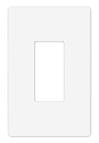 Art Plates - OVERSIZED Screwless Child Safe Switch Plate - 5.5 x 3.5 - Jumbo 1 Gang Decorator GFCI Style - Unbreakable Polycarbonate - One Gang Screwless Light Switch Cover Plate - Glossy White