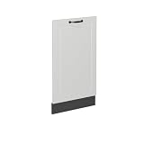 Vicco Pannello frontale della lavastoviglie R-Line, Bianco rustico, 45 cm senza piano di lavoro, per la libera combinazione all'interno di sistemi cucina modulari