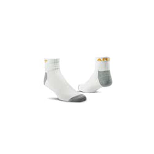 ARIAT Unisex Adult 3-Pair Pack Lightweight 1/4 Crew Arch Support Reinforced Seamless Toe Ringspun Cotton Work Socks