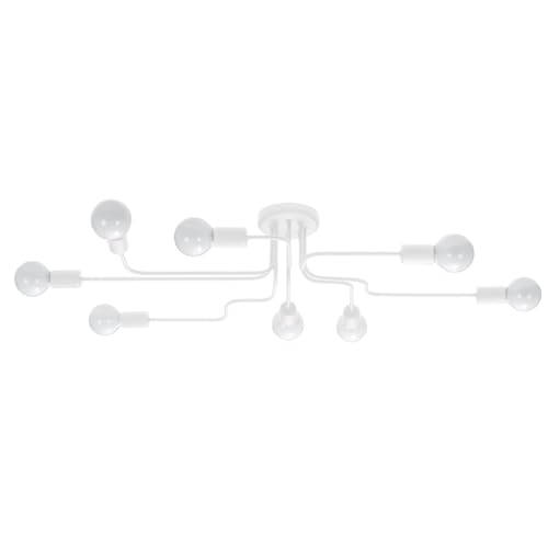 SOLLUX lighting - Araña - Luminaria Colgante VECTOR - Luminaria Decorativa - Lámpara LED - Bajo Consumo - E27, 8x max 15W LED, ~230V, 50Hz, IP20 - Blanco - 103x56x15,5cm