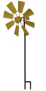 SIBOMTEX - Molino de viento giratorio para decoración de jardín, jardín, parque, decoración de metal, amarillo, 23,5 cm x 18 cm x 66 cm