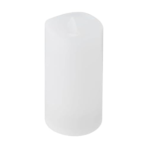 Image of Mikasa LED Wax Pillar Candle, 3 x 6 Inch White Flameless Candle with Dancing Flame Effect, 5-Hour Timer, Battery Operated Candle for Home Decor and Table Decor