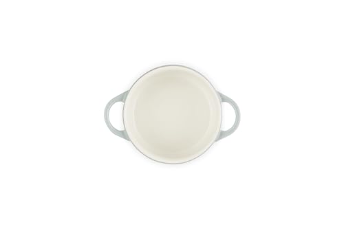 Le Creuset Stoneware Mini Round Cocotte with Lid, 8 oz, Sea Salt