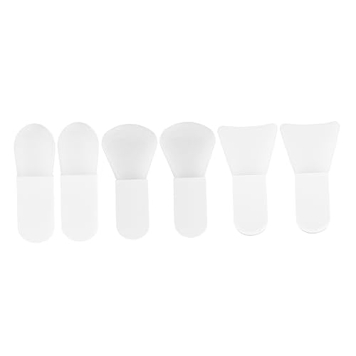 BESTYASH 6Pcs Face Mask Applicator Miniature Facial Cleansing Tools for Mud and Masks Short Handle Brushes Fan Flat and Tongue Shapes