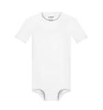 Landofgenie Men's Onesie Short Sleeve Romper Crotch Snap Shirt Solid Bodysuit One Piece Pajamas Tops White 3XL