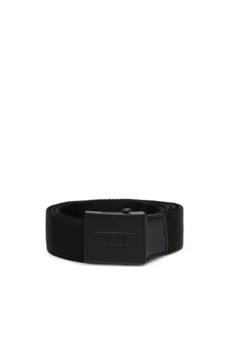 Diesel D Logo B-PLAKUE Belt Cinturón, Black/Matt Black, 85 Unisex Adultos