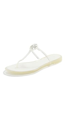 Tory Burch Women's Mini Miller Jelly Sandals, Clear Silver, 11 Medium US