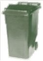 Wheelie Bin - Green - 360L-Free Delivery to Mainland, England and Wales