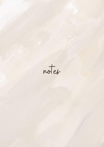 Notes Journal, Neutral Brush Stroked Art Designer Notebook, 110 College Ruled Paperback Composition,...