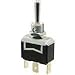 ST14DD00, Switch Toggle (ON) Off (ON) SPDT Round Bat Lever Quick Conn 20A 250VAC 1118.55VA Panel Mount with Threads (5 Items)