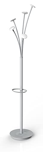 ALBA - Porte manteau - Design Gris et Blanc - Base Ø 35 cm - H 187 cm - Tube : Ø 38 mm - ABS - 5 grandes patères