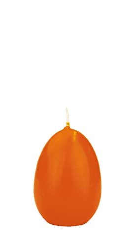 Image of INNA-Glas Easter egg candle LEONITA, orange, 6cm, 4,5cm, 7h - Made in Germany - Decorative candle