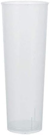 TELEVASO - 200 unidades - Vaso Tubo 300 ml Reutilizable Ligero - Polipropileno (PP) - Color traslúcido - Vaso ecológico Libre de BPA, Ideal para cerveza, cubatas, agua