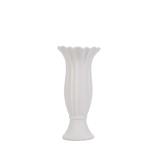 Columnas Romanas Jarrones Decorativos Vintage Jarron Blanco Jarron Ceramica para Oficina, Hogar, Hotel (S, Blanco)