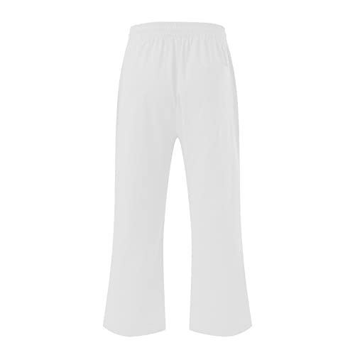 Capri Pants for Women Summer Drawstring Linen Pants Casual Wide Leg Trousers Vacation Outfits with Pockets4