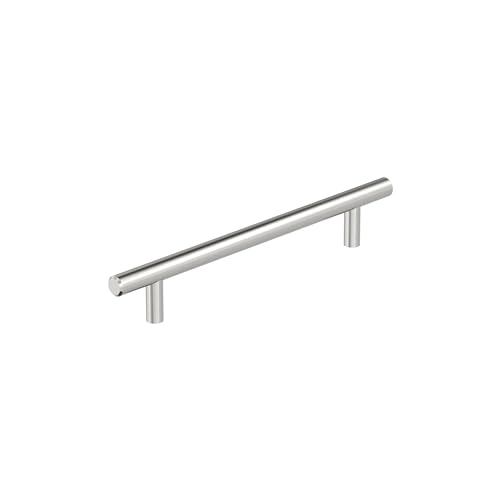 Image of Amerock 6-5 /16 inch Bar Pulls Stainless Steel Drawer Pull | 6-5 /16 inch (160mm) Center-to-Center Mounting Distance and 8-5 /8 inch Overall Length, Durable Stainless Steel Cabinet Hardware