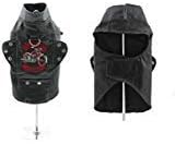 Doggie Design Biker Dawg Motorcycle Dog Jacket Harness Vintage Black Faux Leather Choose Size(XLarge)