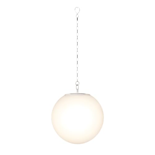 Star Trading Solar Dekoration Globy 30cm, Warmweiß LED, 35/70 Lumen, Dämmerungssensor, Hängende Garten Kugel, Außenleuchte, Weiß