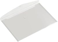 EUROPEL 10er Pack Dokumententasche A4 Querformat mit Klettverschluss Transparentes Polypropylen Dokumentenmappe für Büro Schule und Zuhause Klar Weiß
