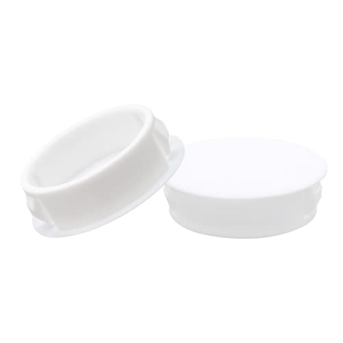 Suiwotin 30PCS 32mm(1 1/4) White Hole Plugs Plastic Flush Type Hole Plugs Snap in Locking Hole Tube, Furniture Fencing Post Pipe Insert End Caps (White)