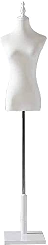 Mannequin Tailors Dummy Dressform Female Mannequin White Half Body - Lady Dress Form Display Stand With Adjustable Height Base, For Sweaters/T-shirts/Skirt Dressform Mannequin