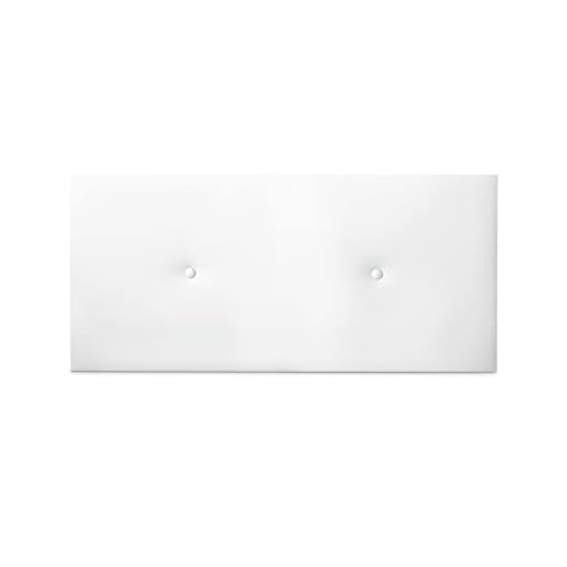 Duérmete Online Cabecero Premium Acolchado Modelo Milán | Tapizado en Polipiel de Alta Gama-Incluye Herrajes y Tornillería, Madera, Blanco, 115 x 60 cm (Cama 105)