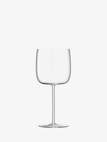 LSA International Borough Wine Glass 450 ml Clear | Set of 4 | Dishwasher Safe | BG13, Red,white