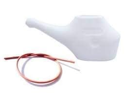 LRK Neti Pot Plastic with Rubber Sutra Neti. For Yoga Guided Nasal Passage Cleaning